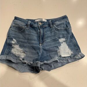 Hollister Blue Distressed Jean Shorts